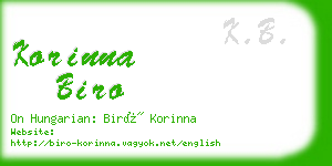 korinna biro business card